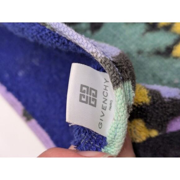 Givenchy Floral Cotton Hand Towel Blue Purple Green Vintage Urban Uchino Japan - Picture 3 of 9
